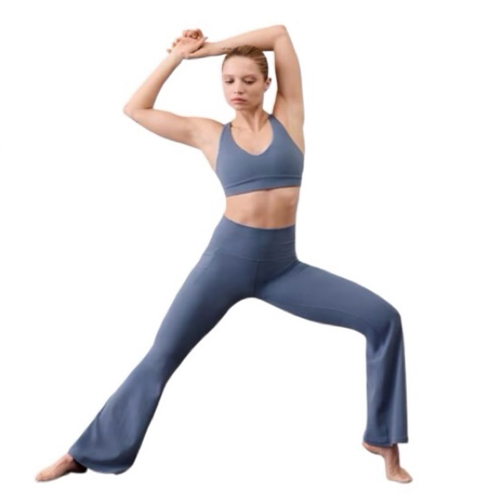 NWT Athleta Salutation Slate Blue Stash Flare Pant